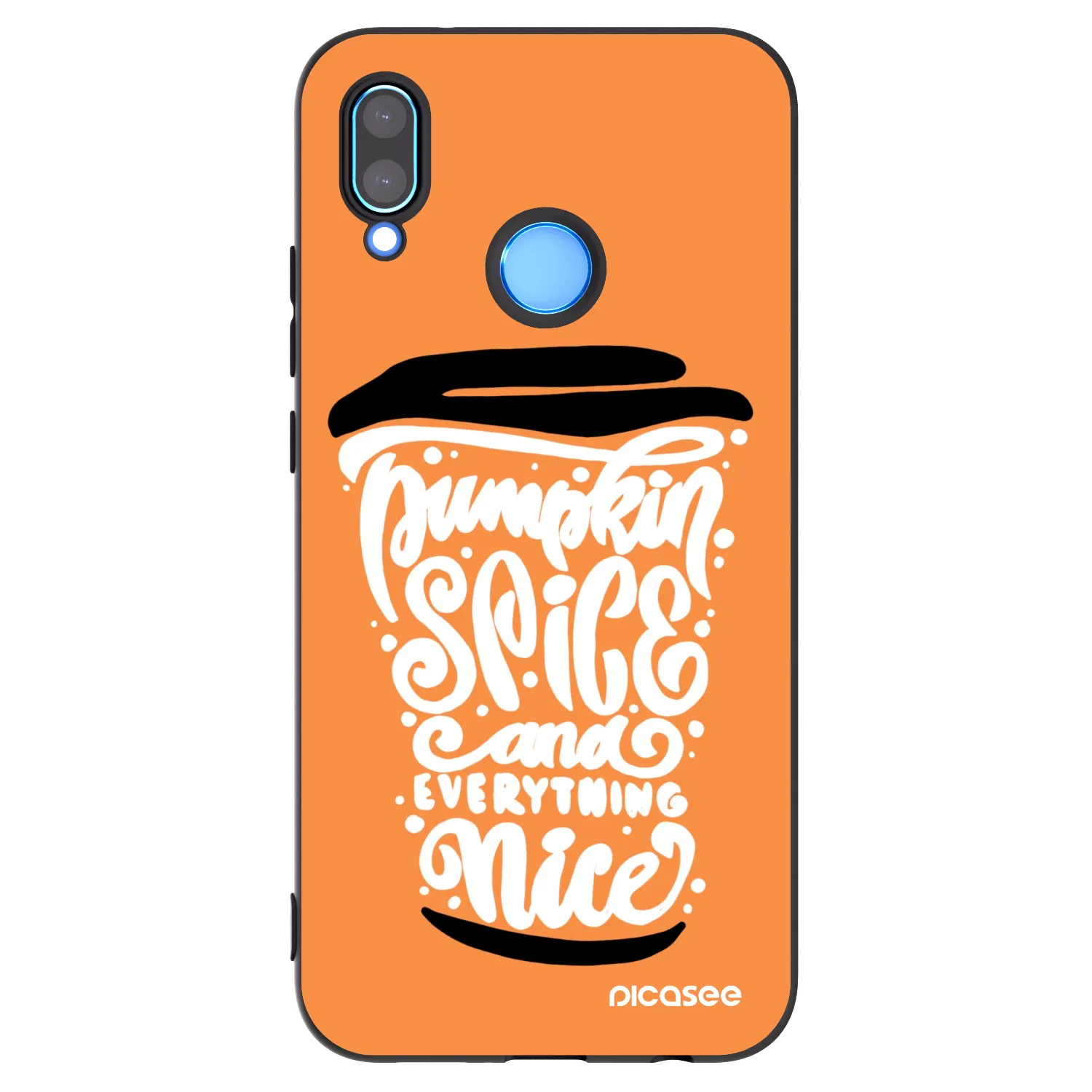 Picasee Huawei P20 Lite Hülle - Schwarzes Silikon - Pumpkin coffee