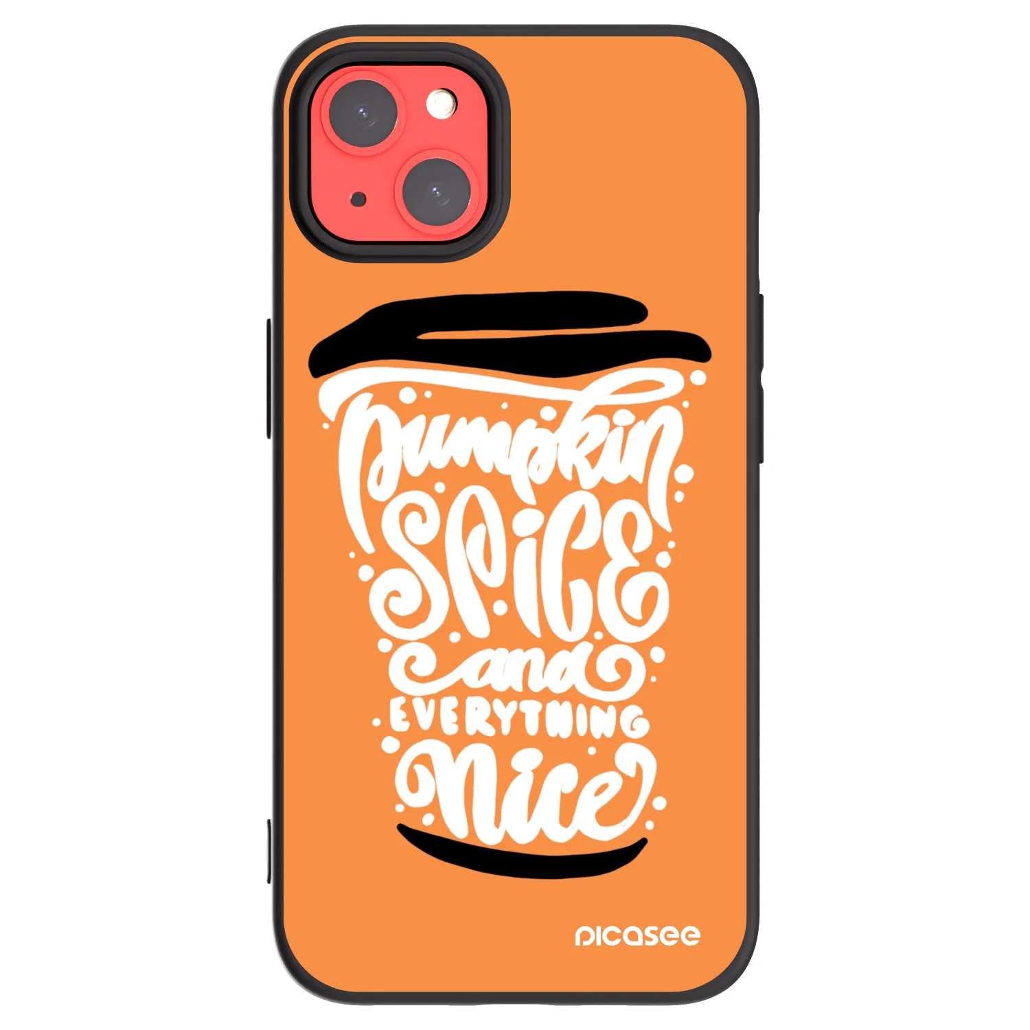 Picasee Apple iPhone 13 Hülle - Schwarzes Silikon - Pumpkin coffee