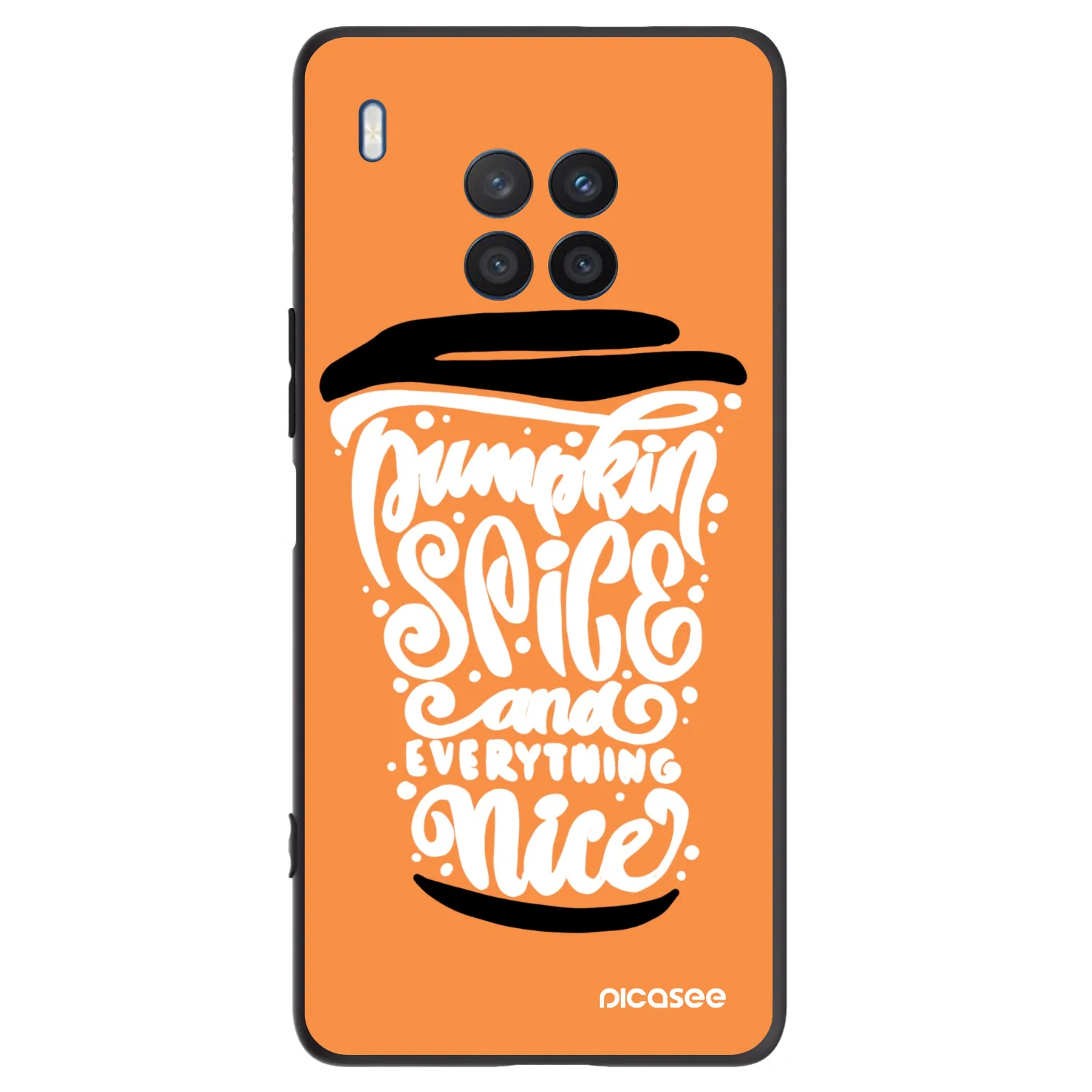 Picasee Honor 50 Lite Hülle - Schwarzes Silikon - Pumpkin coffee