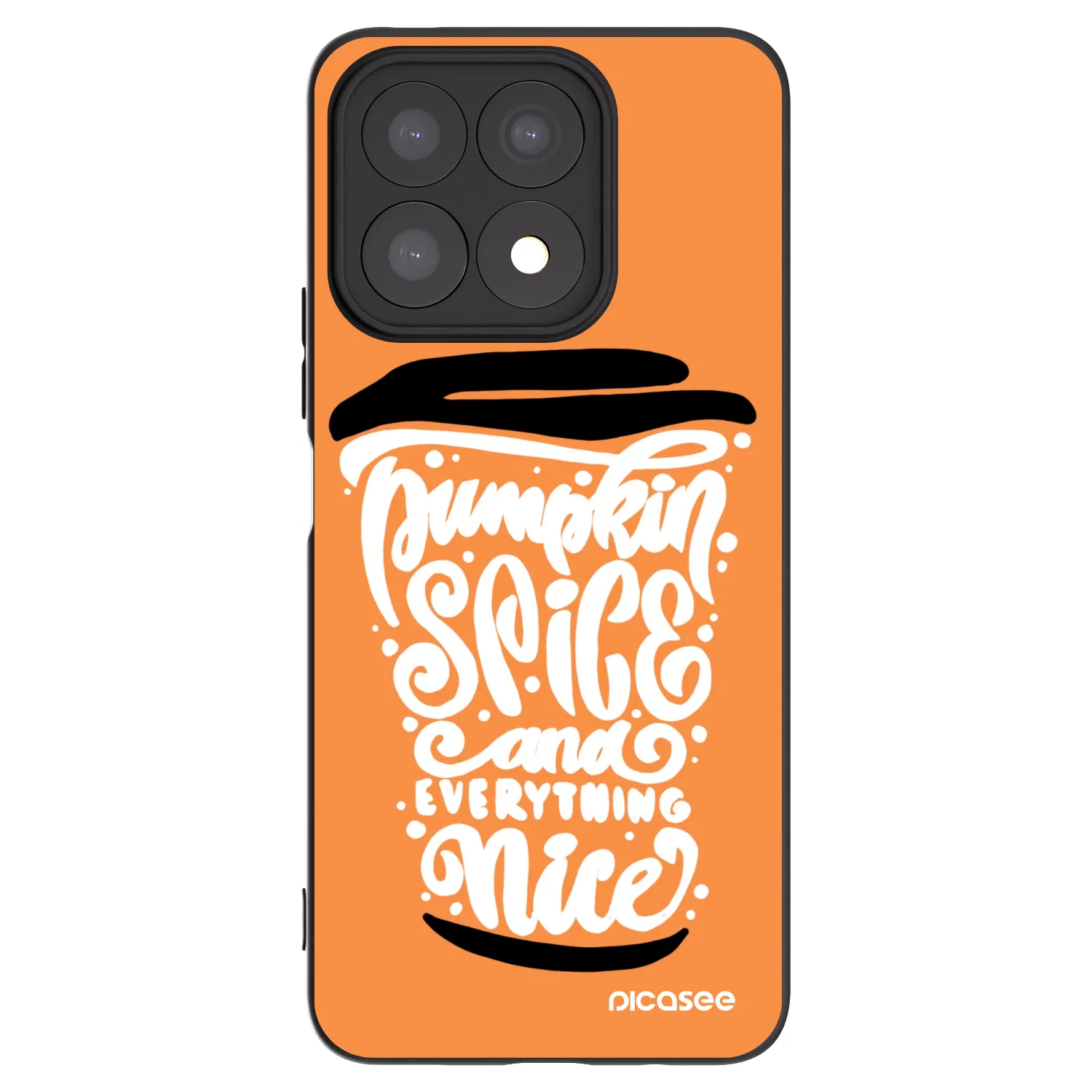 Picasee Honor X8a Hülle - Schwarzes Silikon - Pumpkin coffee