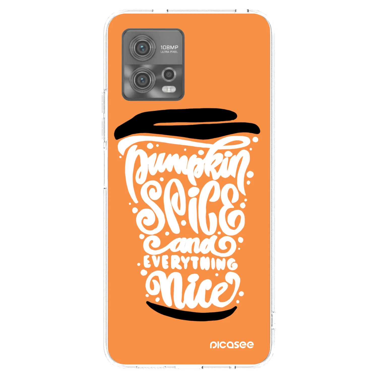 Picasee Motorola Moto G72 Hülle - Transparentes Silikon - Pumpkin coffee