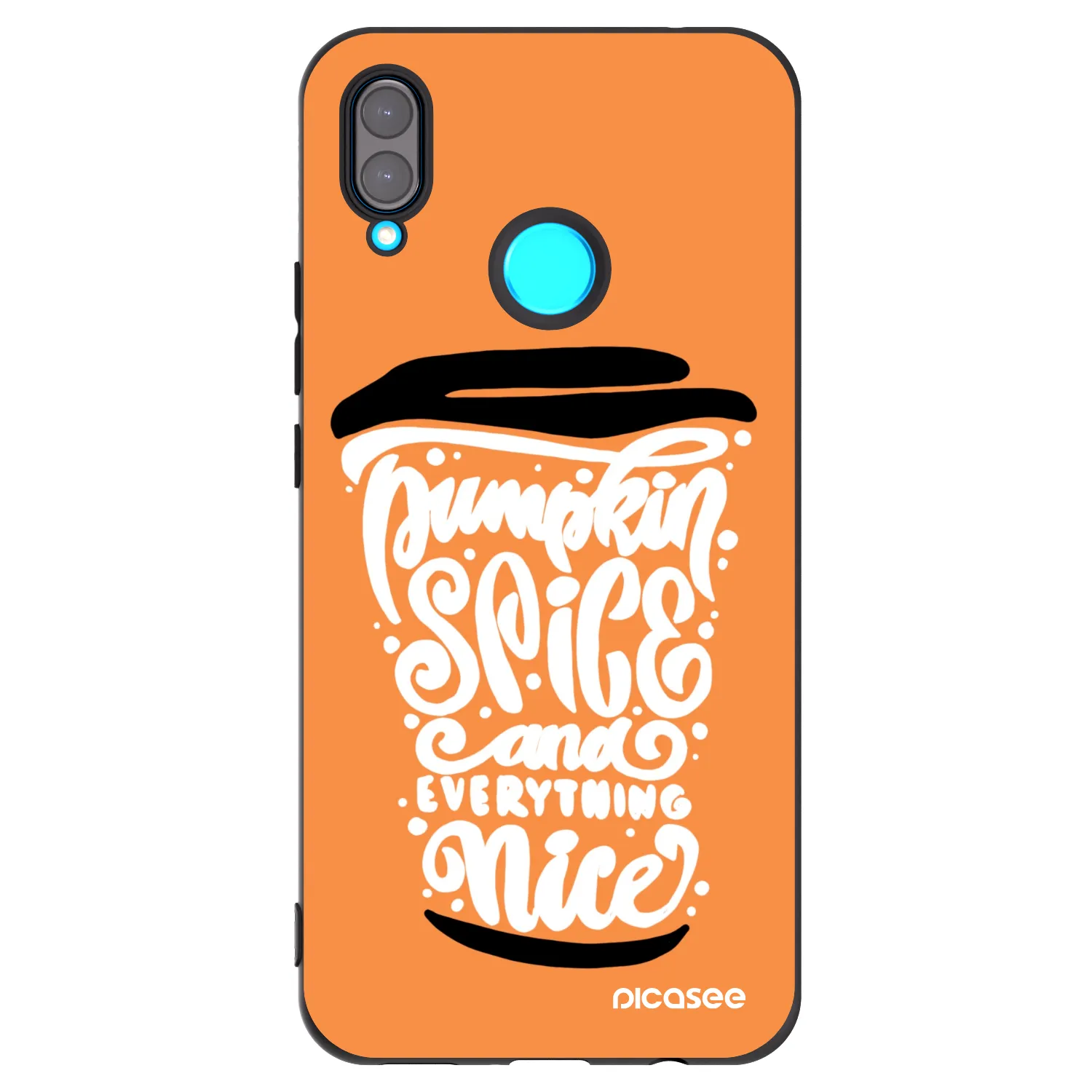 Picasee Huawei Nova 3 Hülle - Schwarzes Silikon - Pumpkin coffee