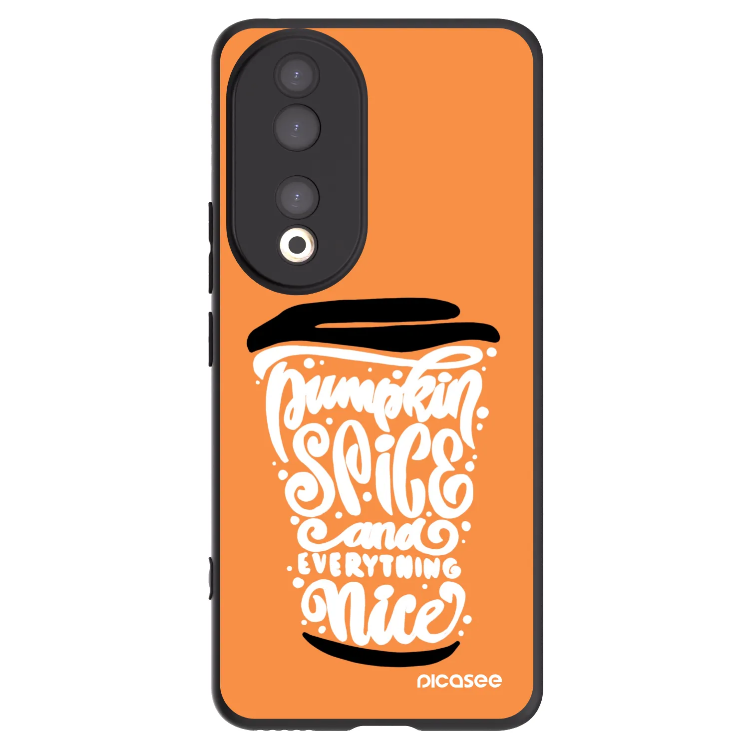 Picasee Honor 90 5G Hülle - Schwarzes Silikon - Pumpkin coffee