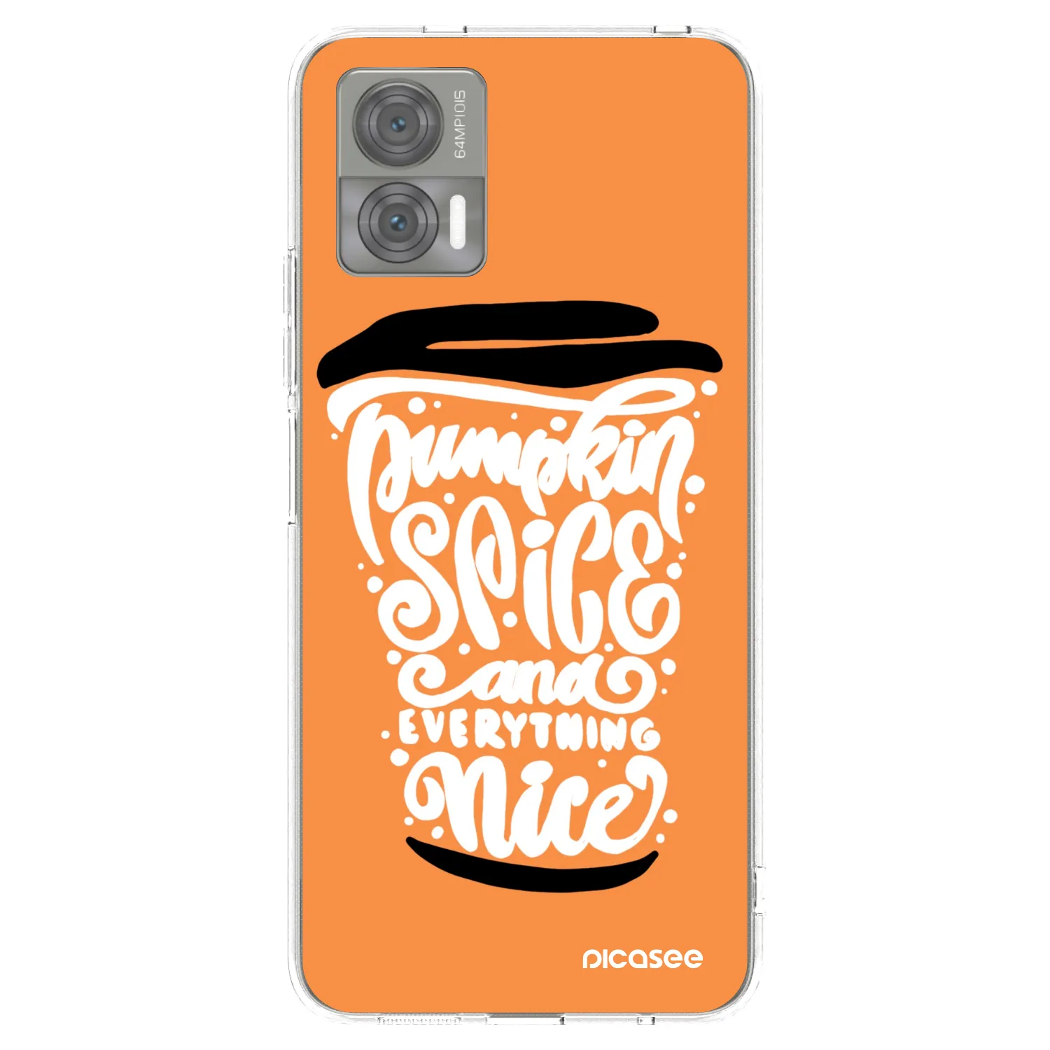 Picasee Motorola Edge 30 Neo Hülle - Transparentes Silikon - Pumpkin coffee