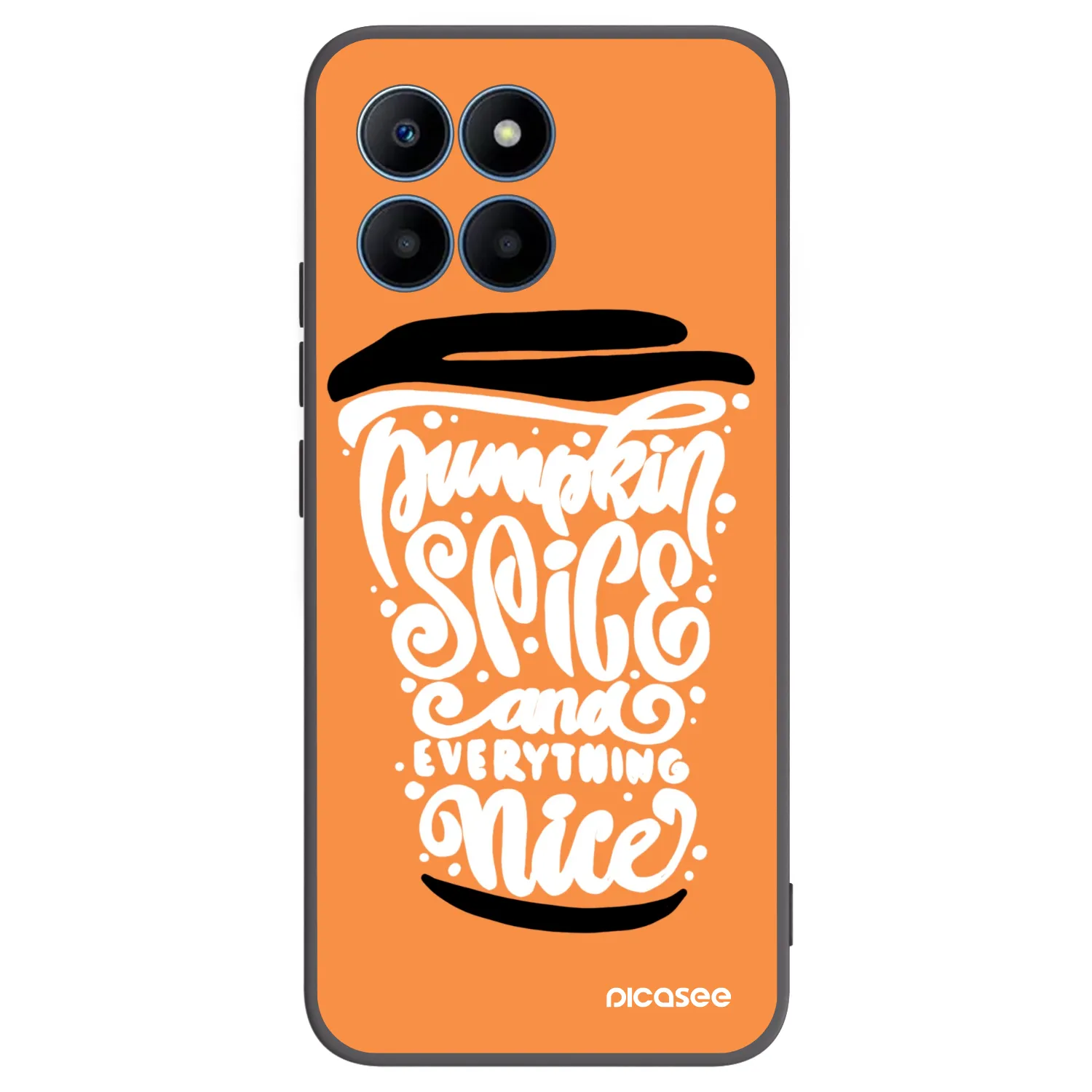 Picasee Honor 70 Lite Hülle - Schwarzes Silikon - Pumpkin coffee