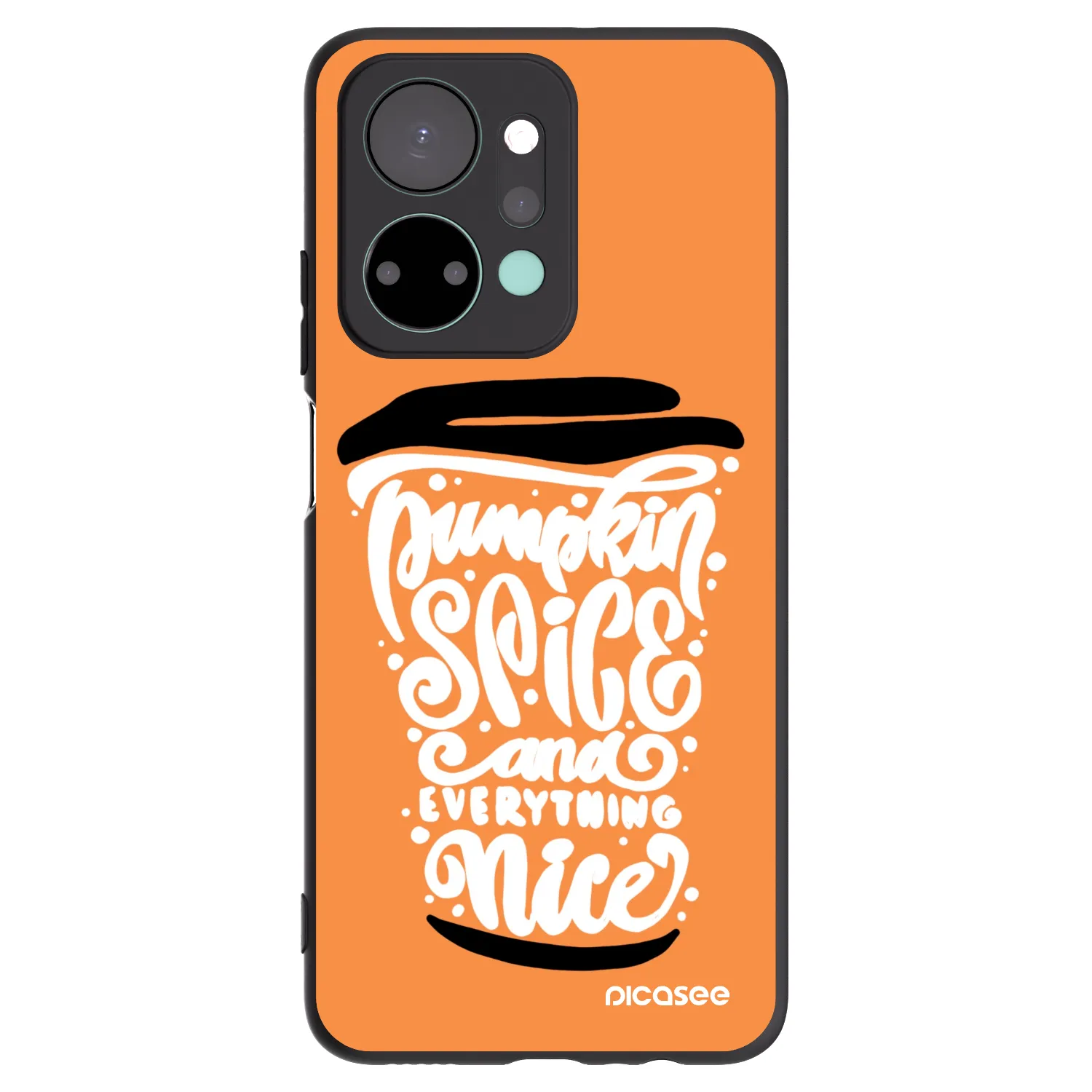Picasee Honor X7a Hülle - Schwarzes Silikon - Pumpkin coffee
