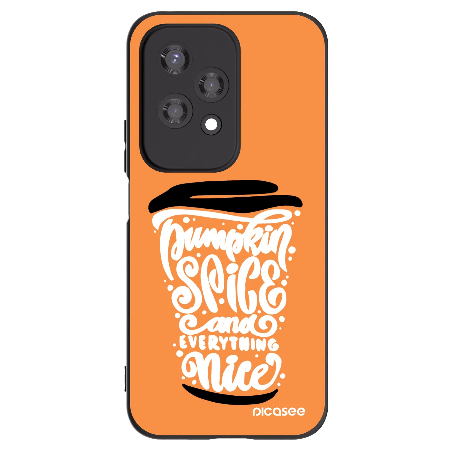 Picasee Honor 200 Lite Hülle - Schwarzes Silikon - Pumpkin coffee