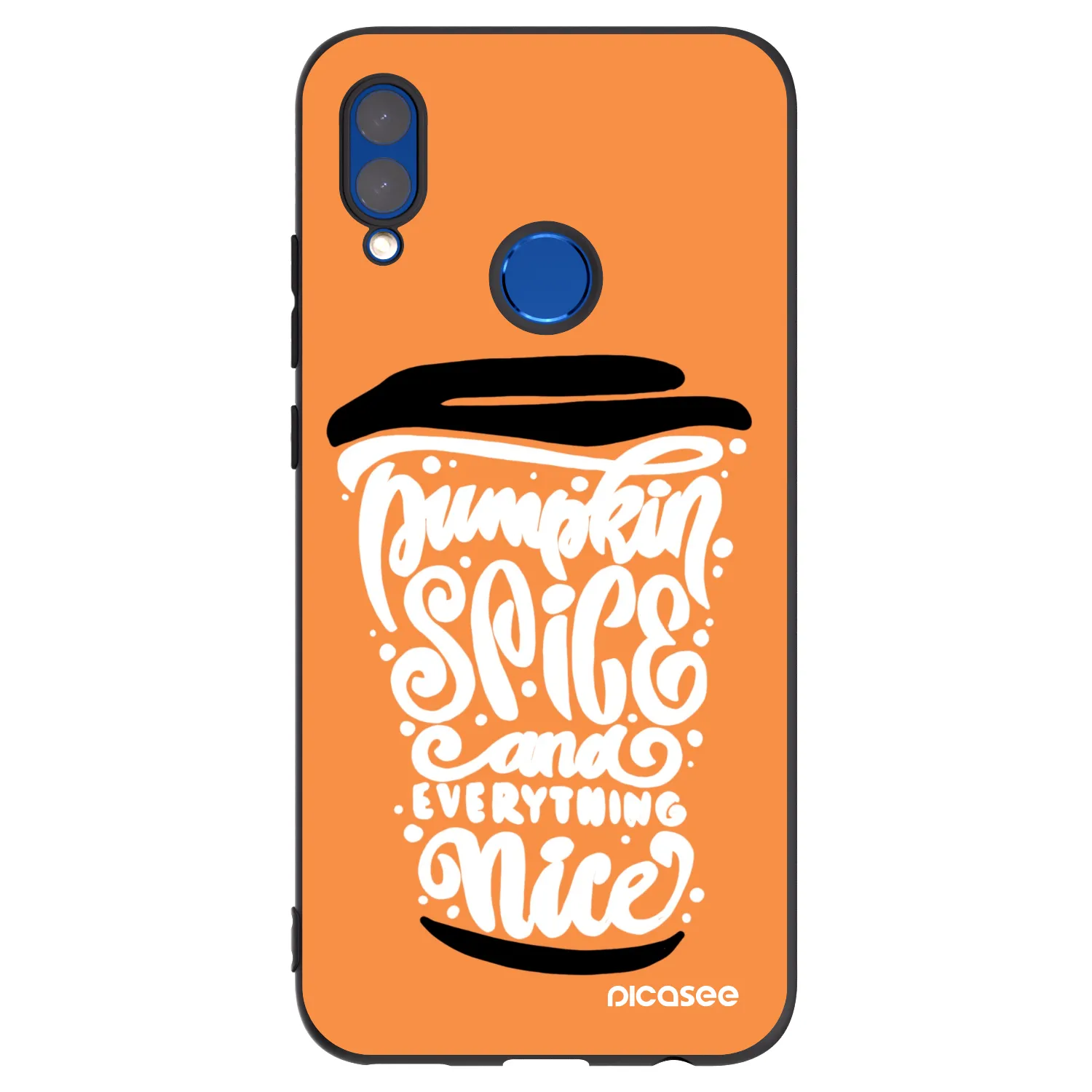 Picasee Honor 10 Lite Hülle - Schwarzes Silikon - Pumpkin coffee