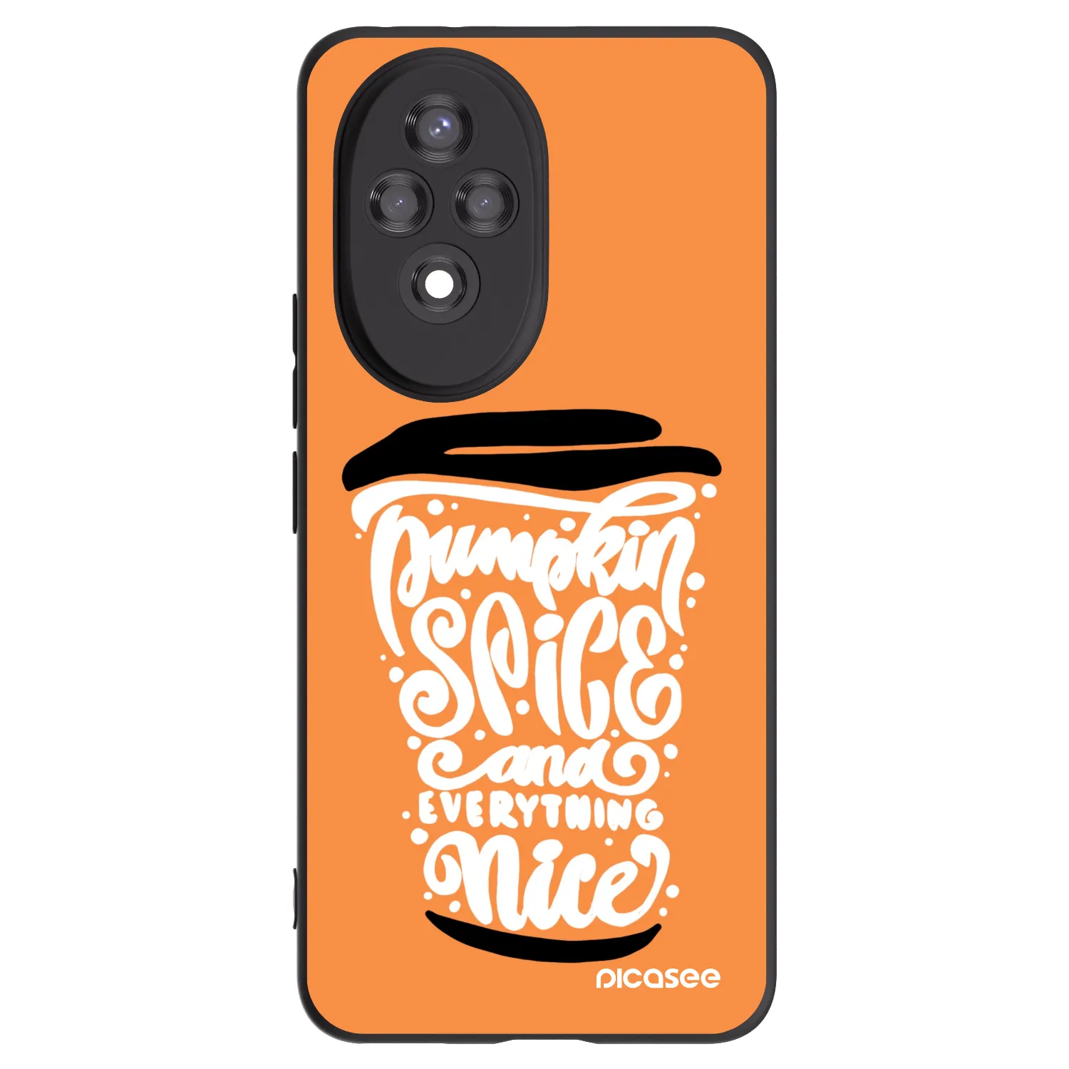 Picasee Honor 200 5G Hülle - Schwarzes Silikon - Pumpkin coffee