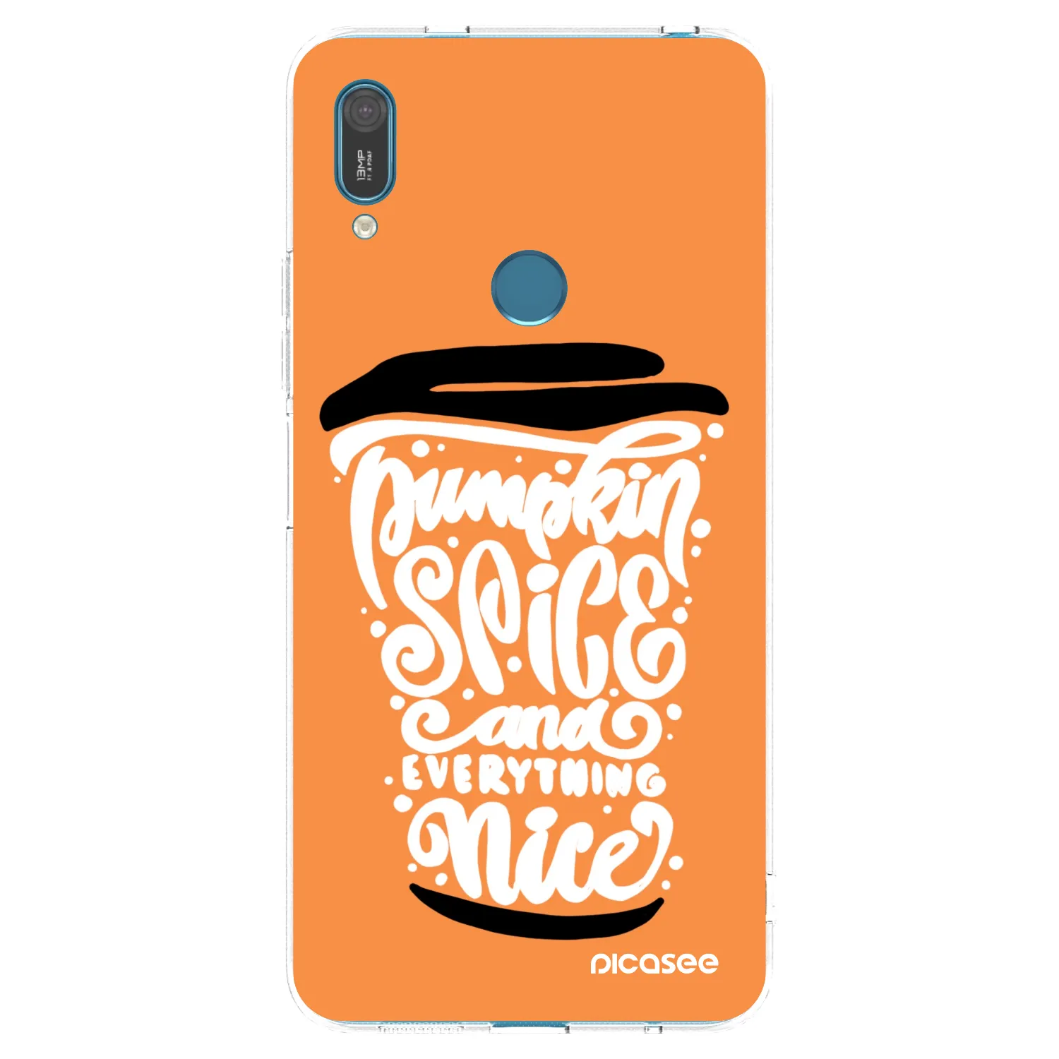 Picasee Huawei Y7 2019 Hülle - Transparentes Silikon - Pumpkin coffee