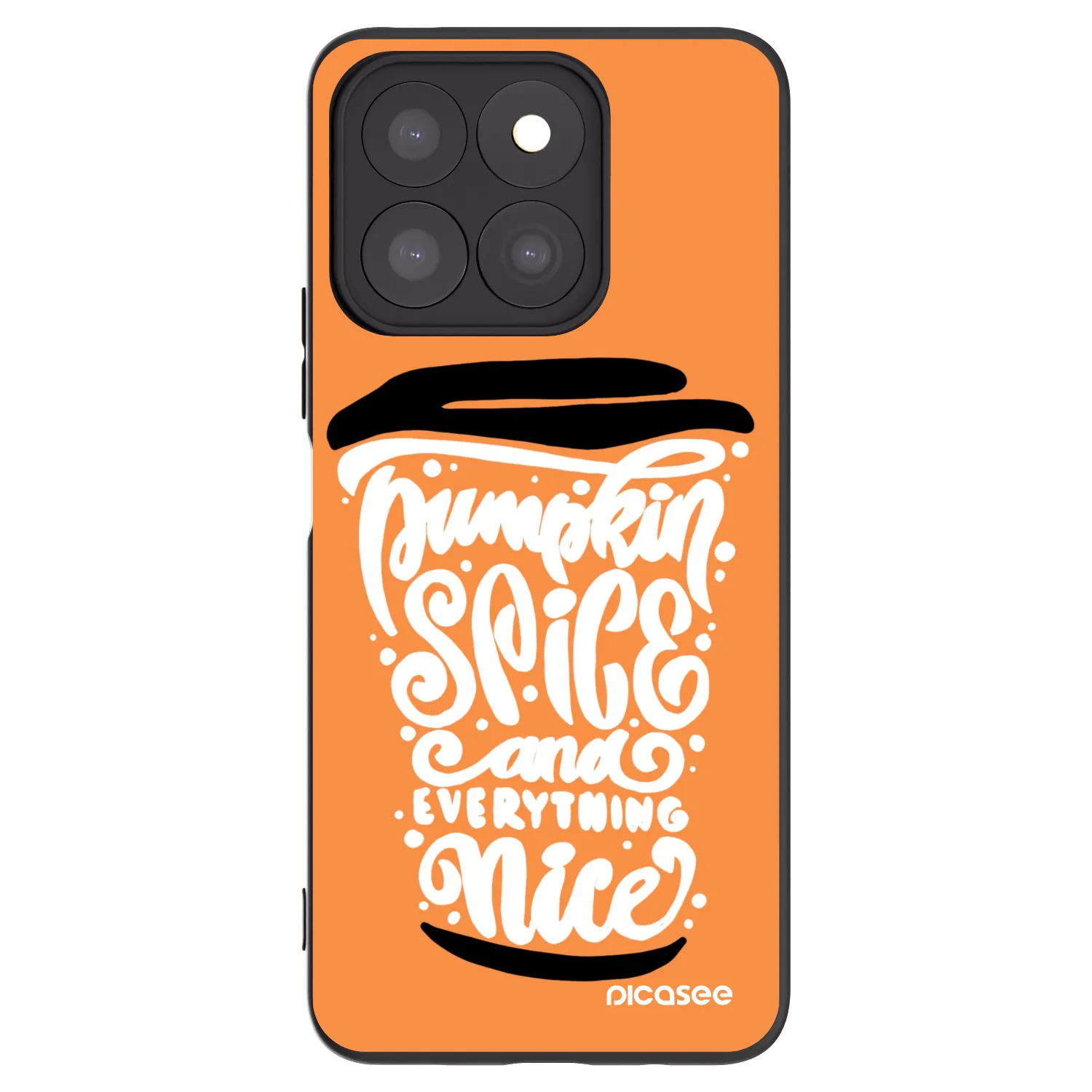 Picasee Honor X8c Hülle - Schwarzes Silikon - Pumpkin coffee