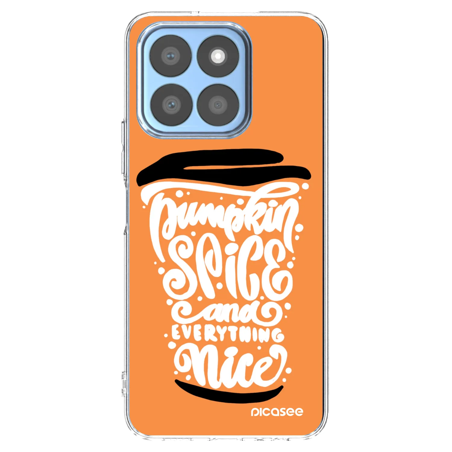 Picasee Honor X8c Hülle - Transparentes Silikon - Pumpkin coffee