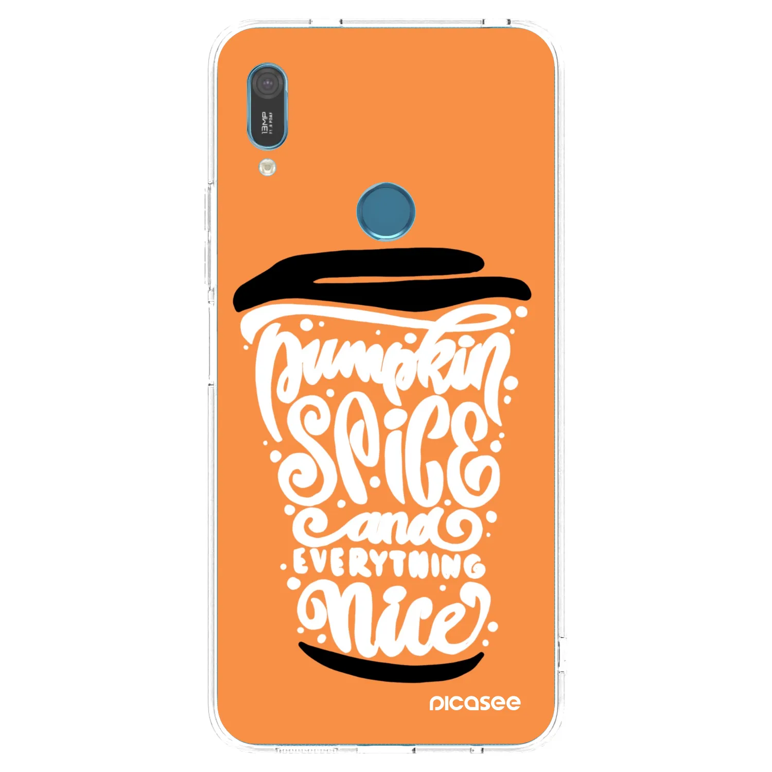 Picasee Huawei Y6 2019 Hülle - Transparentes Silikon - Pumpkin coffee
