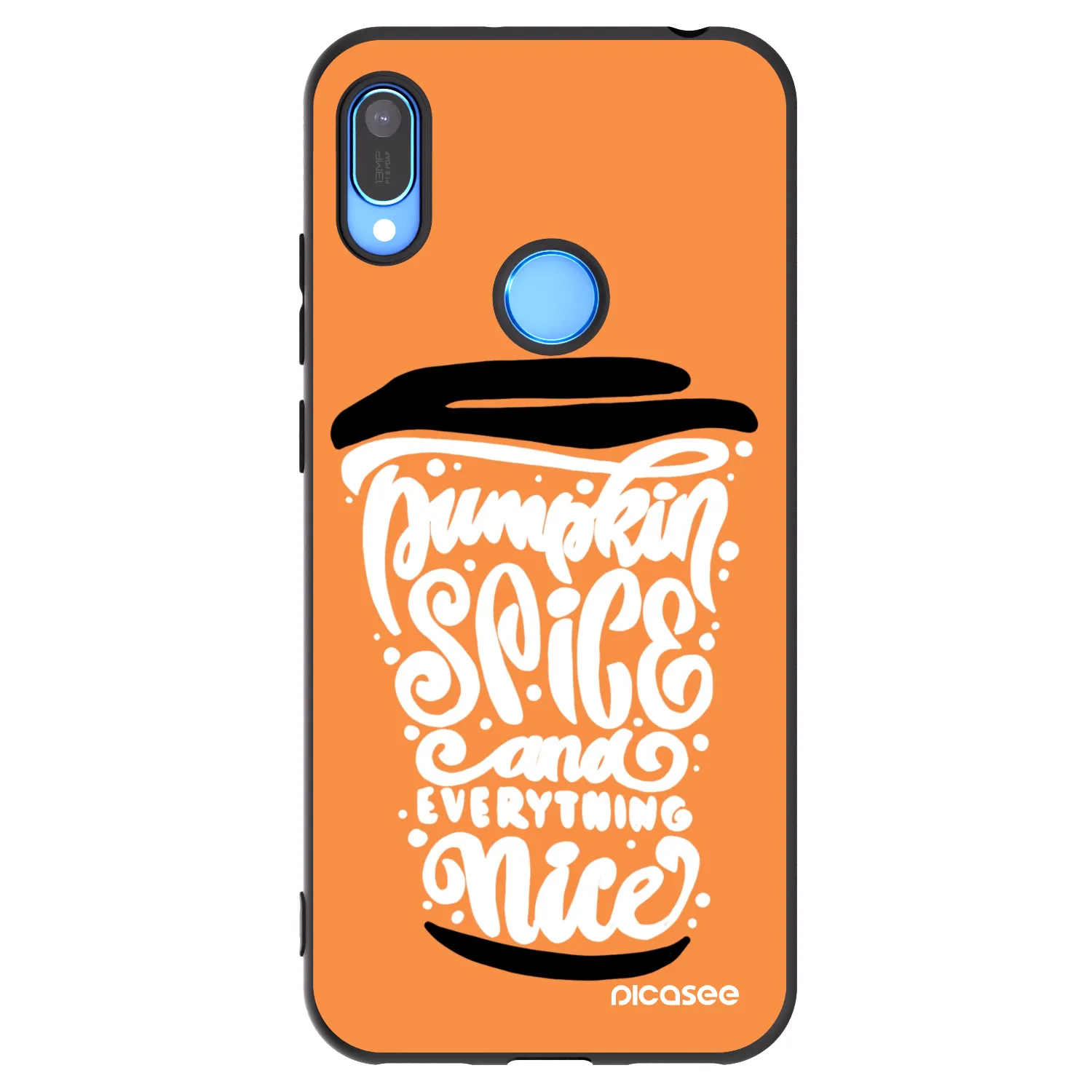 Picasee Huawei Y6 2019 Hülle - Schwarzes Silikon - Pumpkin coffee