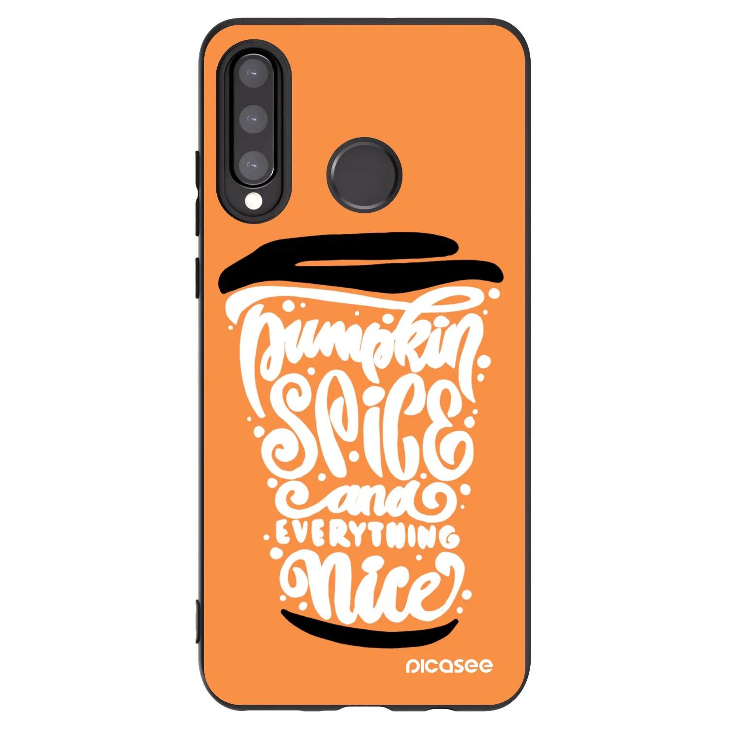 Picasee Huawei P30 Lite Hülle - Schwarzes Silikon - Pumpkin coffee