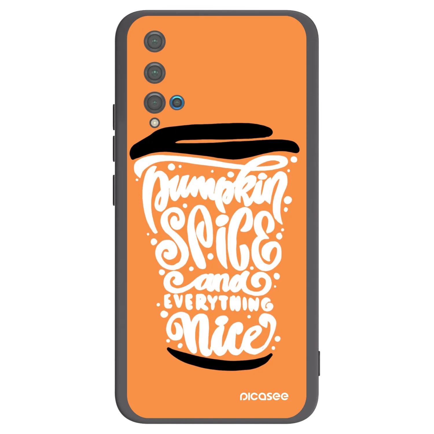 Picasee Huawei Nova 5T Hülle - Schwarzes Silikon - Pumpkin coffee
