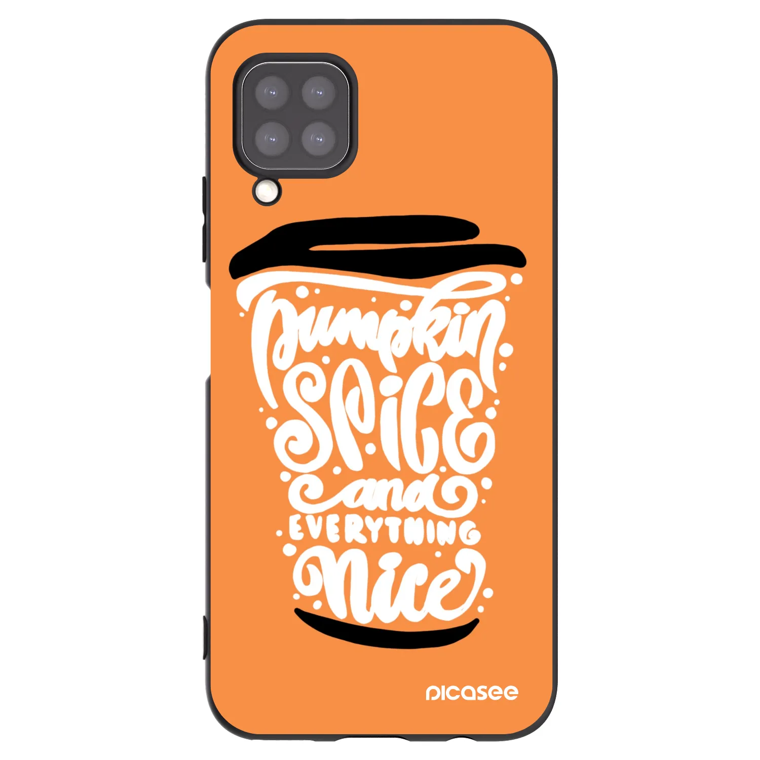 Picasee Huawei P40 Lite Hülle - Schwarzes Silikon - Pumpkin coffee