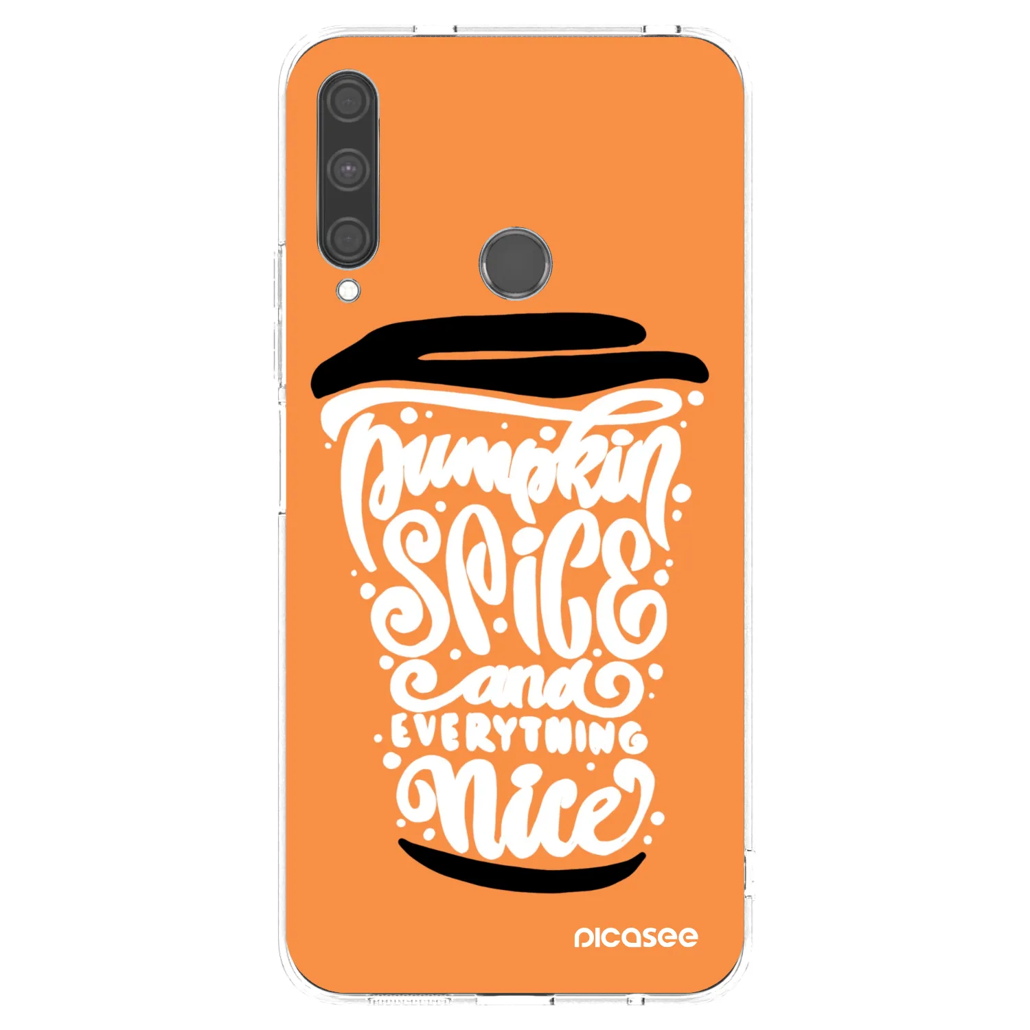 Picasee Huawei P40 Lite E Hülle - Transparentes Silikon - Pumpkin coffee