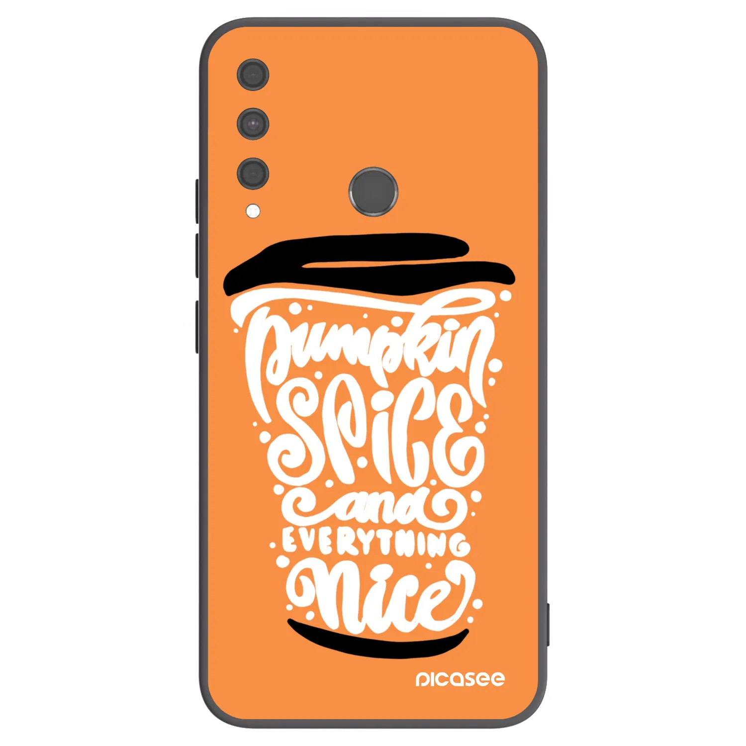 Picasee Huawei P40 Lite E Hülle - Schwarzes Silikon - Pumpkin coffee
