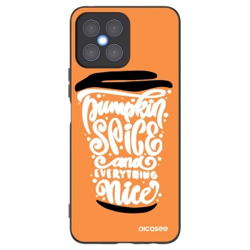 Picasee Honor X8 4G Hülle - Schwarzes Silikon - Pumpkin coffee
