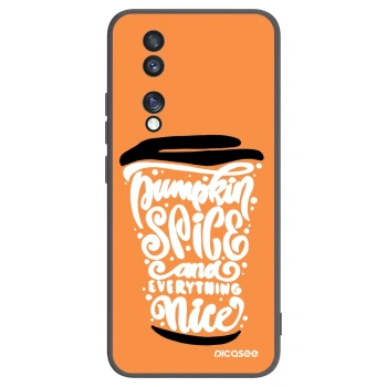 Picasee Honor 70 Hülle - Schwarzes Silikon - Pumpkin coffee