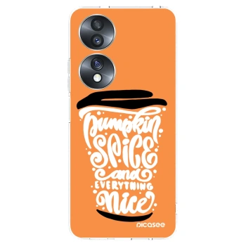 Picasee Honor 70 Hülle - Transparentes Silikon - Pumpkin coffee