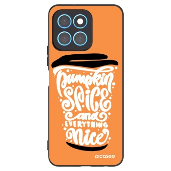 Picasee Honor X8 5G Hülle - Schwarzes Silikon - Pumpkin coffee