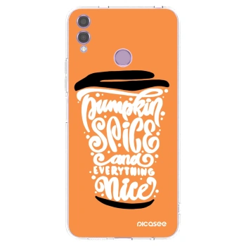 Picasee Honor 8X Hülle - Transparentes Silikon - Pumpkin coffee