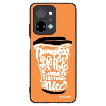 Picasee Honor X7a Hülle - Schwarzes Silikon - Pumpkin coffee