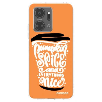 Picasee Honor X7a Hülle - Transparentes Silikon - Pumpkin coffee