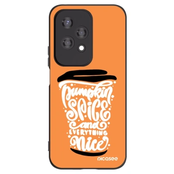 Picasee Honor 200 Lite Hülle - Schwarzes Silikon - Pumpkin coffee