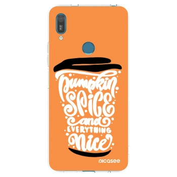 Picasee Huawei Y7 2019 Hülle - Transparentes Silikon - Pumpkin coffee