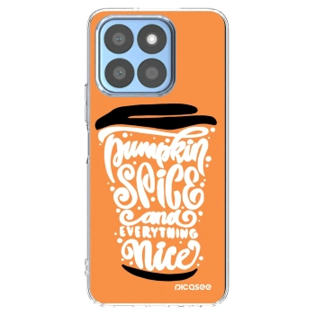 Picasee Honor X8c Hülle - Transparentes Silikon - Pumpkin coffee