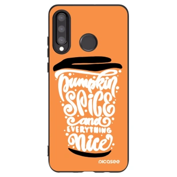 Picasee Huawei P30 Lite Hülle - Schwarzes Silikon - Pumpkin coffee