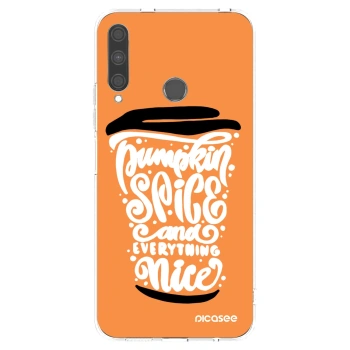 Picasee Huawei P40 Lite E Hülle - Transparentes Silikon - Pumpkin coffee
