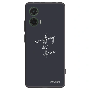 Picasee Motorola Moto G35 5G Hülle - Schwarzes Silikon - Everything is a choice