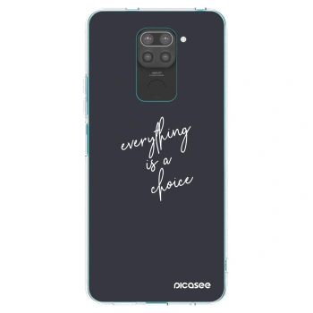 Picasee Xiaomi Redmi Note 9 Hülle - Schwarzes Silikon - Everything is a choice