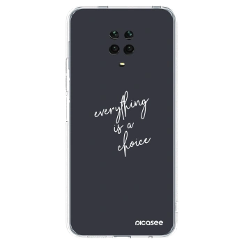 Picasee Xiaomi Redmi Note 9S Hülle - Transparentes Silikon - Everything is a choice