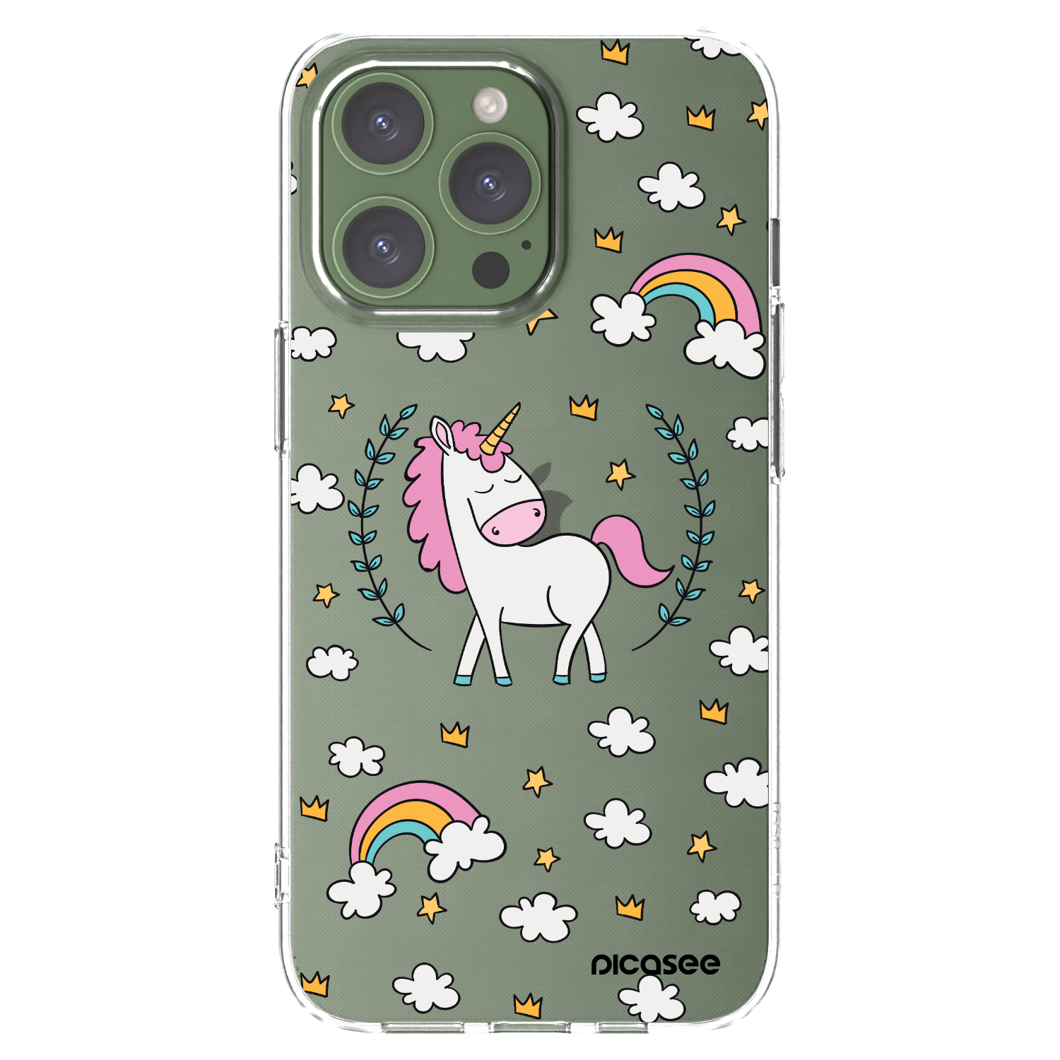 Picasee Apple iPhone 13 Pro Hülle - Transparentes Silikon - Einhorn Sternenhimmel