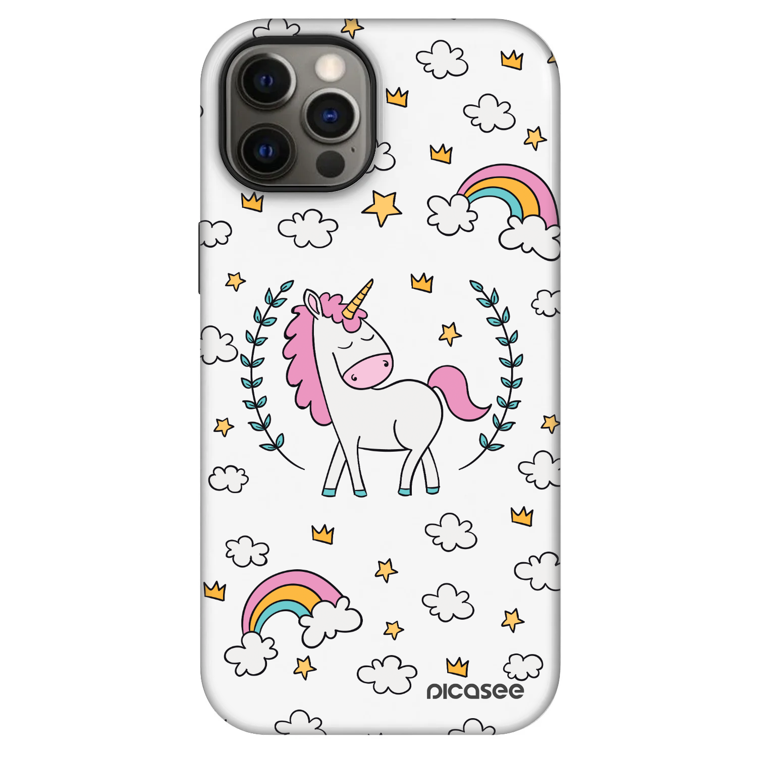 Picasee Fashion Case MagSafe für Apple iPhone 12 - Einhorn Sternenhimmel