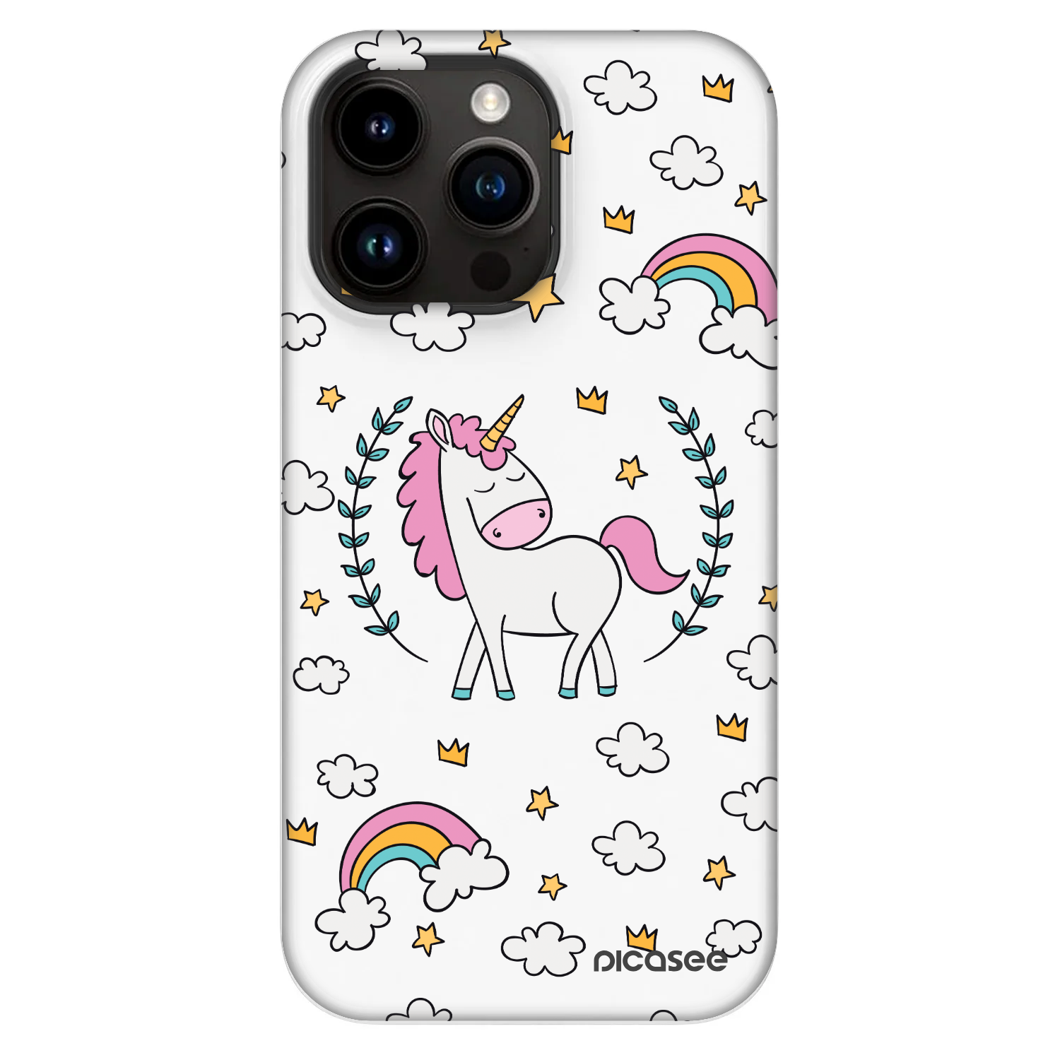 Picasee Fashion Case MagSafe für Apple iPhone 13 Pro - Einhorn Sternenhimmel