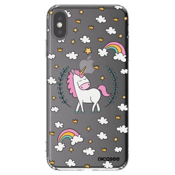 Picasee Apple iPhone XS Max Hülle - Transparentes Silikon - Einhorn Sternenhimmel