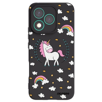 Picasee Honor 400 Lite 5G Hülle - Schwarzes Silikon - Einhorn Sternenhimmel