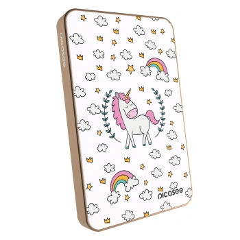 Powerbank mit MagSafe 5 000 mAh Golden - Einhorn Sternenhimmel