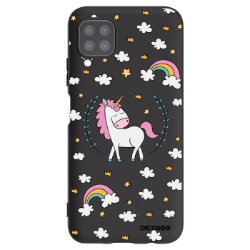 Picasee Huawei P40 Lite Hülle - Schwarzes Silikon - Einhorn Sternenhimmel