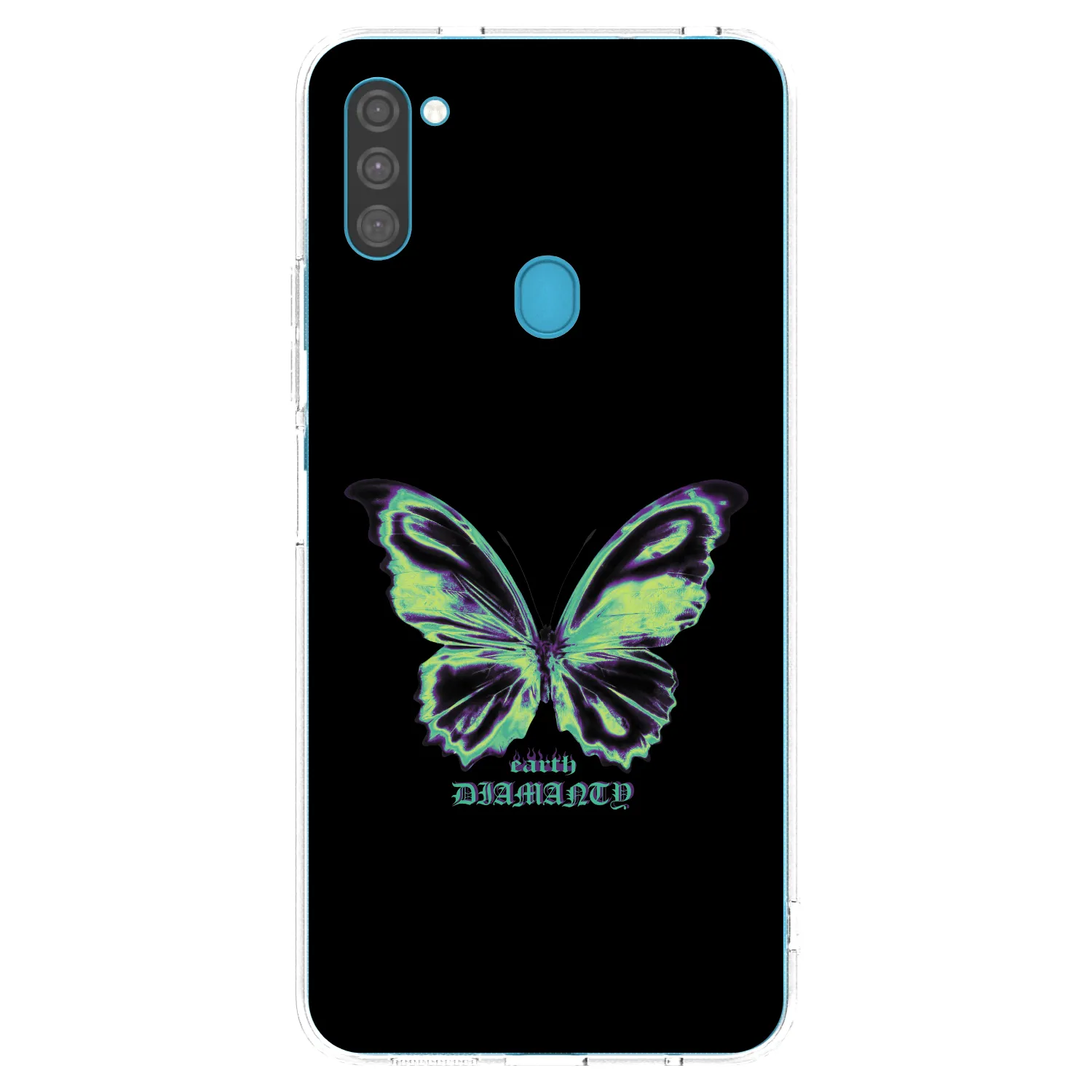 Picasee Samsung Galaxy M11 Hülle - Transparentes Silikon - Diamanty Blue