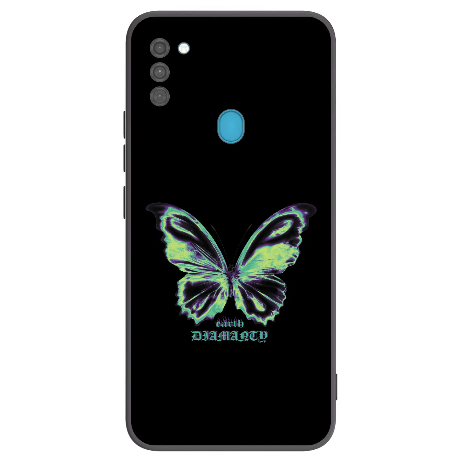 Picasee Samsung Galaxy M11 Hülle - Schwarzes Silikon - Diamanty Blue