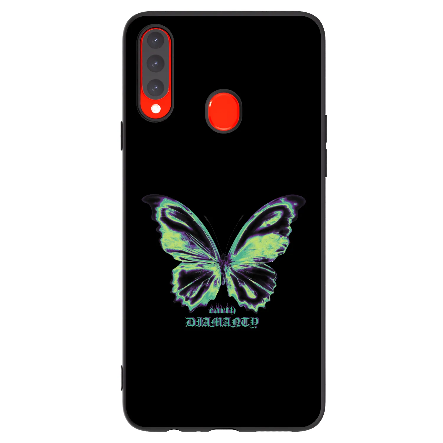 Picasee Samsung Galaxy A20s Hülle - Schwarzes Silikon - Diamanty Blue