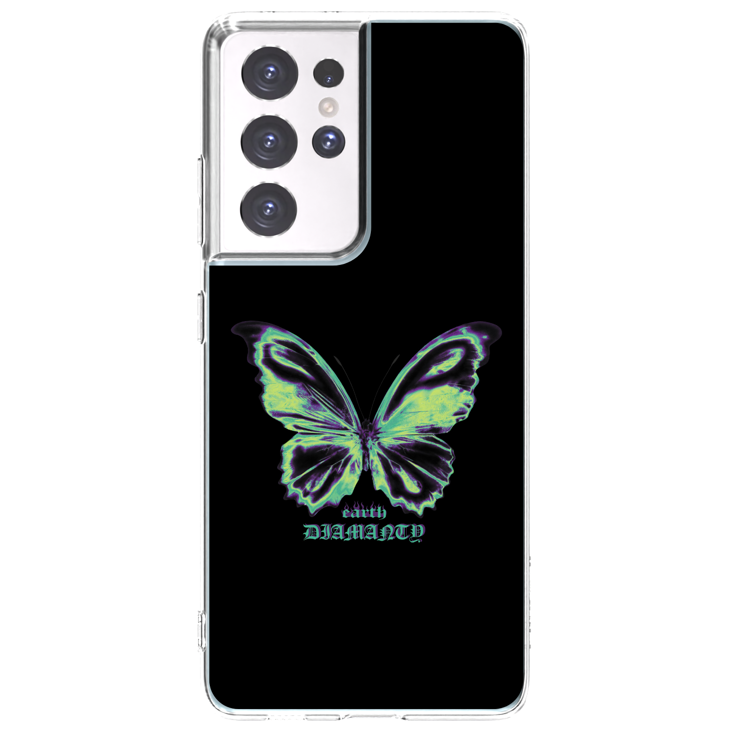 Picasee Samsung Galaxy S21 Ultra 5G G998B Hülle - Transparentes Silikon - Diamanty Blue