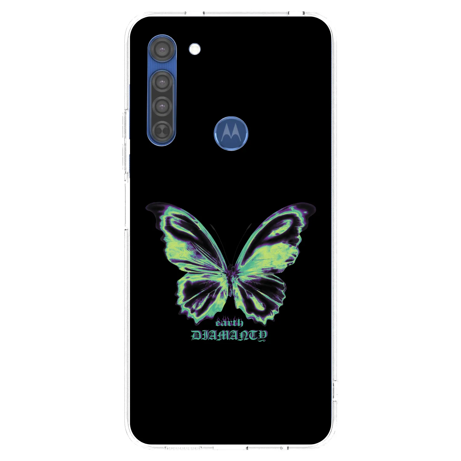 Picasee Motorola Moto G8 Hülle - Transparentes Silikon - Diamanty Blue